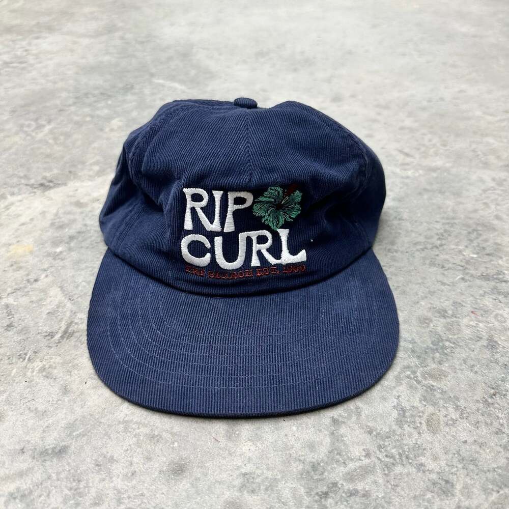 Rip Curl Corduroy Hat - Navy Blue Embroidered